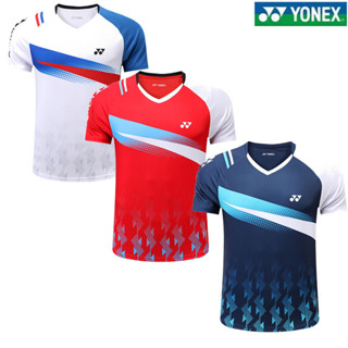 Yonex เสื้อกีฬาแบดมินตัน แขนสั้น สําหรับเด็กผู้ชาย และผู้หญิง