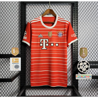 เสื้อกีฬาแขนสั้น ลายทีม Bayern Munich 22 23 Fans ชุดเหย้า S-4XL