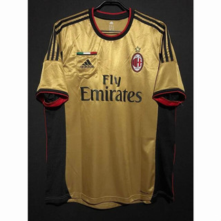 เสื้อกีฬาแขนสั้น ลายทีมชาติฟุตบอล Gaopin 2013/2014 season AC Milan two ชุดเยือน สไตล์เรโทร