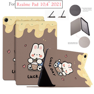 For Realme Pad 10.4" 2021 Fashion Tablet Case Cute Cartoon Series Anime Pattern Flip Stand Casing PU Leather For RealmePad 10.4 Inch