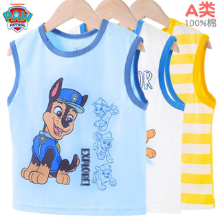 Paw Patrol เสื้อกั๊กแขนกุด ผ้าฝ้ายแท้ แบบบาง แฟชั่นฤดูร้อน สําหรับเด็กผู้ชาย