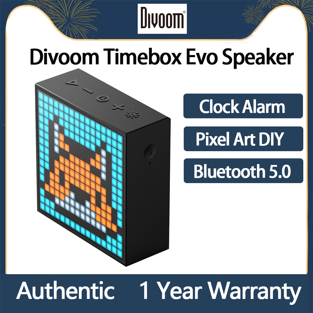 ของแท้ Divoom Timebox Evo ลําโพงบลูทูธ แบบพกพา พร้อมนาฬิกาปลุก ตั้งโปรแกรมได้ หน้าจอ LED สําหรับพิกเซลศิลปะ สร้างสรรค์ ของขวัญที่ไม่ซ้ําใคร