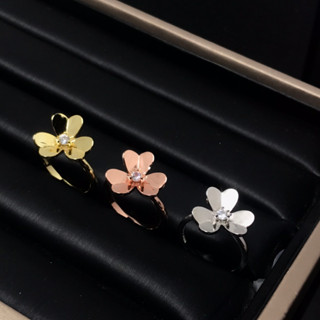 ใหม่ V&amp;CA แหวนแฟชั่น รูปโคลเวอร์แวววาว อเนกประสงค์