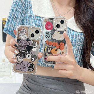 เคสป้องกันโทรศัพท์มือถือ แบบนิ่ม ลายการ์ตูนกระต่าย และเบอร์เกอร์ สําหรับ IPhone 11 12 13 14 Pro Max 14Pro