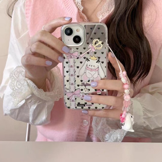 เคสโทรศัพท์มือถือ พร้อมสายโซ่คล้อง สีชมพู สําหรับ iPhone 11 12 12pro 12promax 13 13pro 13promax 14 14pro 14promax