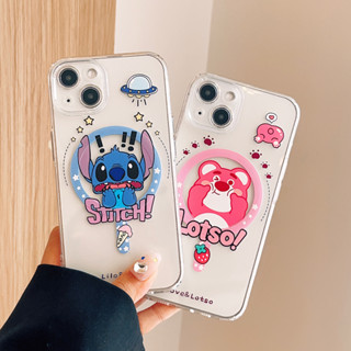 เคสโทรศัพท์มือถือ แบบแม่เหล็ก ลายการ์ตูน Stitch น่ารัก สําหรับ iPhone14 13 12 11