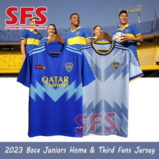 เสื้อกีฬาแขนสั้น ลายทีมชาติฟุตบอล Boca Juniors Jersey 2023 ชุดเหย้า ไซซ์ S - 4XL