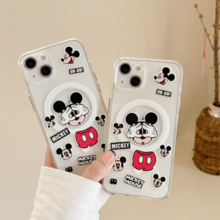 เคสโทรศัพท์มือถือ แบบแม่เหล็ก ลายการ์ตูนมิกกี้เมาส์น่ารัก สําหรับ Iphone 14 13 12 11