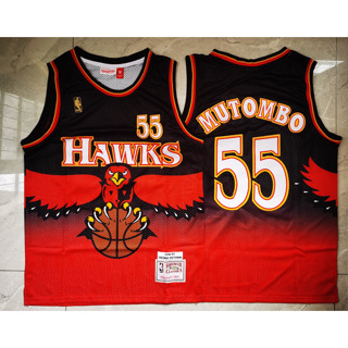 Nba Atlanta Hawks No. 55 Mutombo retro red basketball jersey