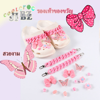 Jibbitz 🌸🌸🌸 ตัวติดรองเท้าลายดอกไม้ ผลิตภัณฑ์รองเท้า ที่สวยงาม  อุปกรณ์เสริมของขวัญ