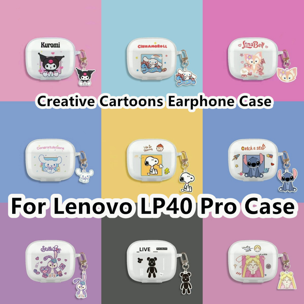 พร้อมส่ง!For Lenovo LP40 Pro Case เคสหูฟัง แบบใส ลายการ์ตูน สําหรับ for Lenovo LP40 Pro Casing Earph