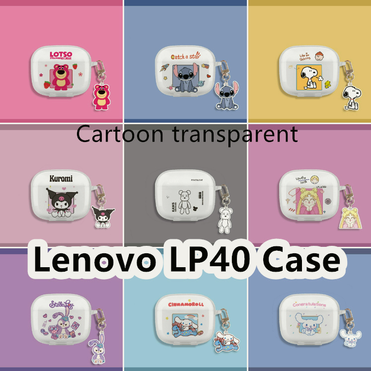 พร้อมส่ง! For Lenovo LP40 Case เคสหูฟัง แบบใส ลายการ์ตูน สําหรับ for Lenovo LP40 Casing Earphone Cas