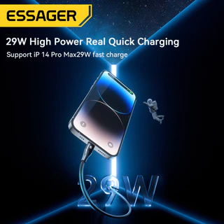 Essager PD29W USB C/Type-C ถึง L สายเคเบิลข้อมูลชาร์จเร็วสําหรับ iP X-iP14 Pro MBK เข้ากันได้กับ PD29W/20W