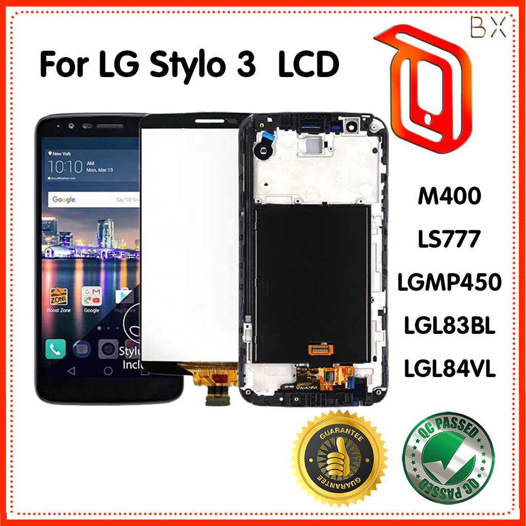 5.7 "สําหรับ LG stylus 3 Stylo 3 K10 Pro M400 LS777 จอแสดงผล lcd หน้าจอสัมผัส digitizer พร้อมกรอบพร้