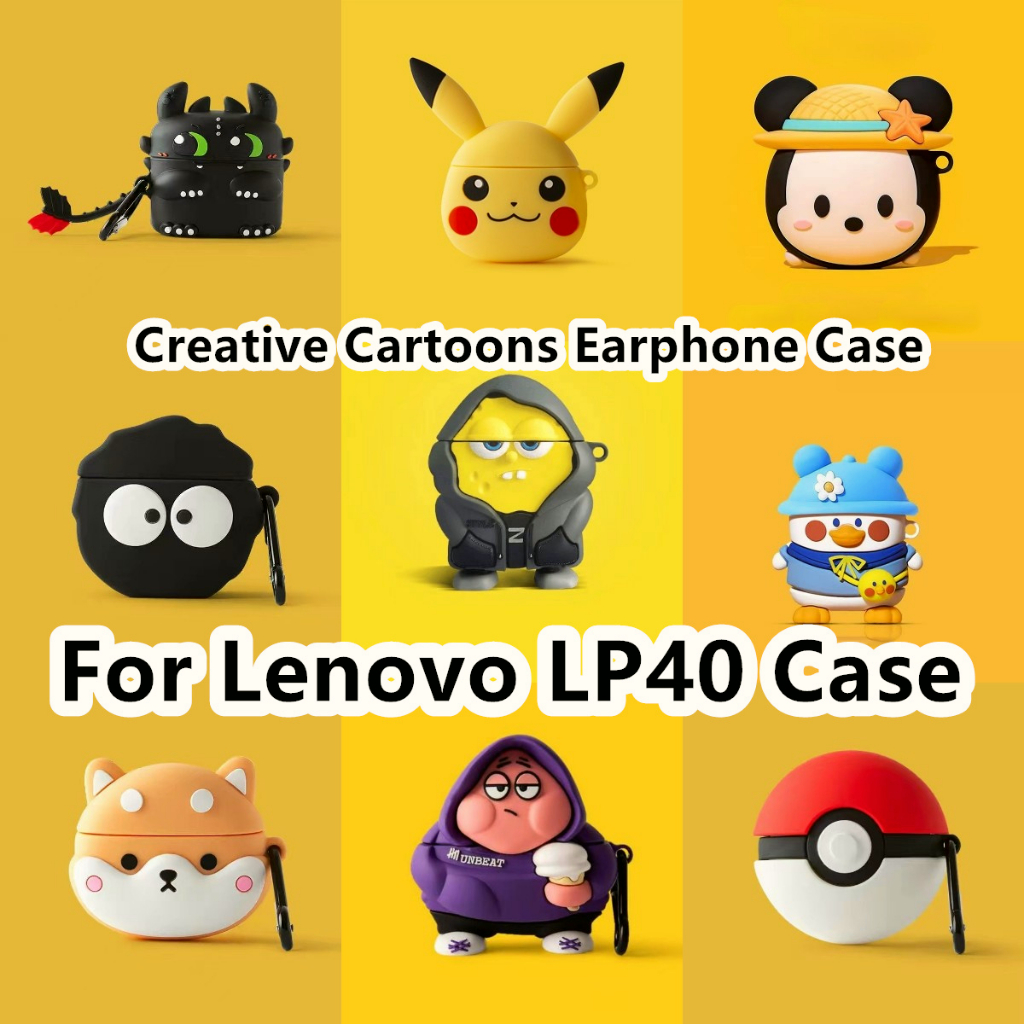 พร้อมส่ง!For Lenovo LP40 Case เคสหูฟัง แบบนิ่ม ลายการ์ตูนวัว และหุ่นยนต์ สําหรับ for Lenovo LP40 Cas
