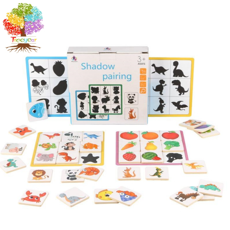 ของเล่นจิ๊กซอว์ไม้ รูปสัตว์ ผลไม้ เสริมการเรียนรู้ สําหรับเด็ก