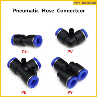 5/10Pcs  PU  PY PE PV Joint Pneumatic Fitting Hose Connector Tube Plastic Joint Compressor Push-in Quick Release Pipe for 4mm 6mm 8mm 10mm 12mm 14mm 16mm Y-Type T-Type ข้อต่อท่อนิวเมติก พลาสติก  แบบกดปลดเร็ว สําหรับท่อคอมเพรสเซอร์