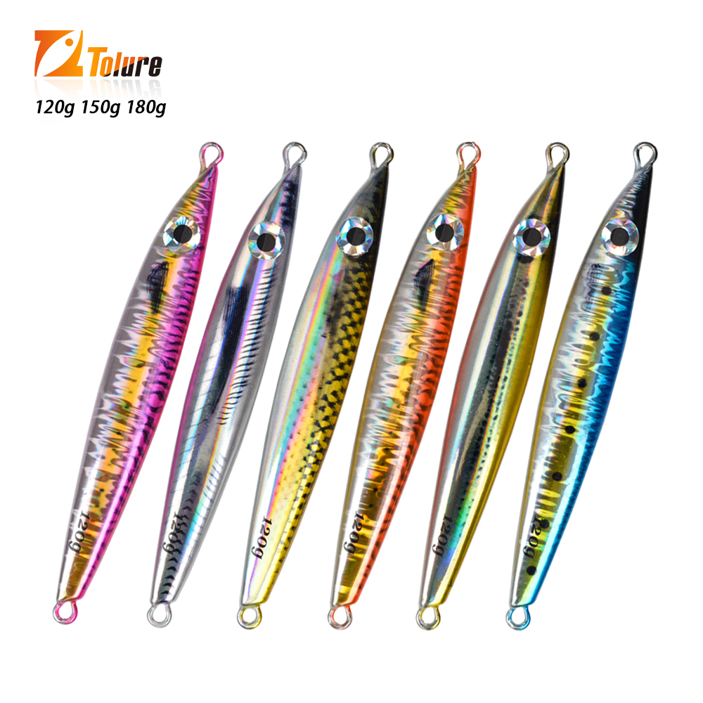 Tl 120g 150g 180g 三维 พิมพ์จิ๊กโลหะช้า Sinking Jigging Lure แนวตั้ง Sea-bram Fishing Lure หล่อ Jig เหยื่อประดิษฐ์