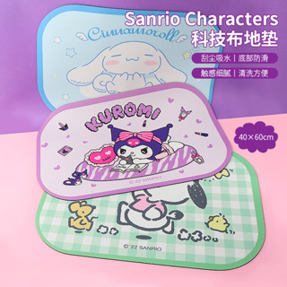 พรมปูพื้น แบบนิ่ม ดูดซับน้ํา กันลื่น ลายการ์ตูน My Melody Cinnamoroll Kuromi Sanrios แบบแห้งเร็ว สําหรับห้องน้ํา