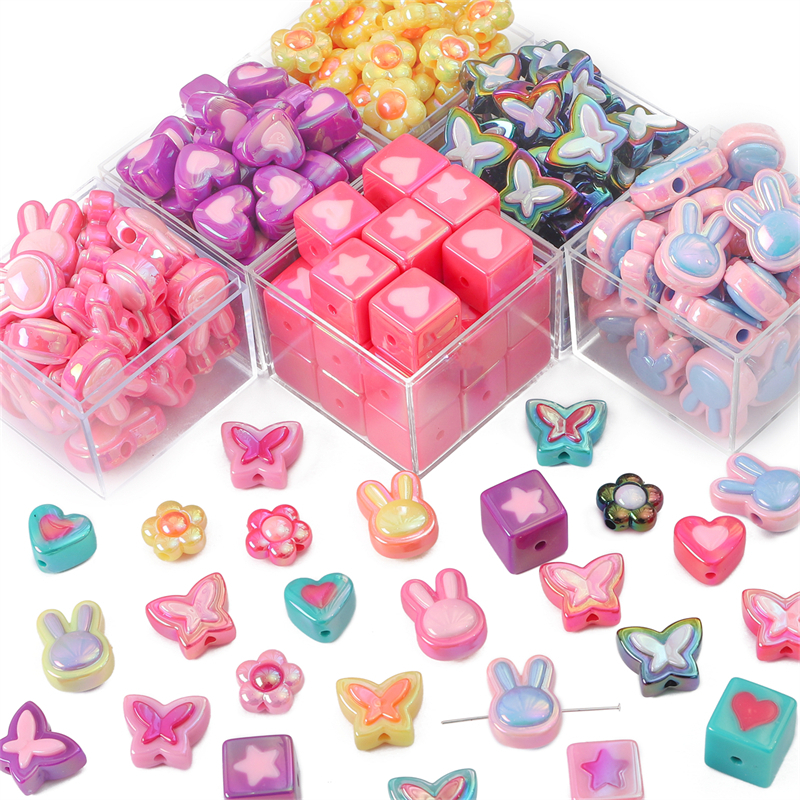 ลูกปัดอะคริลิค สองสี สําหรับทําเครื่องประดับ DIY