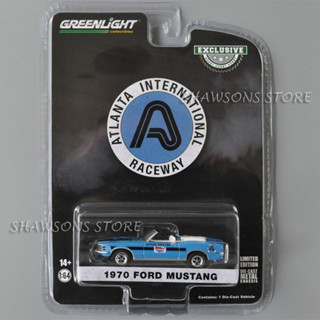 Greenlight โมเดลรถยนต์โลหะ สเกล 1:64 1970 Ford Mustang Atlanta Intl. รถแข่งจําลอง ขนาดเล็ก ของสะสม