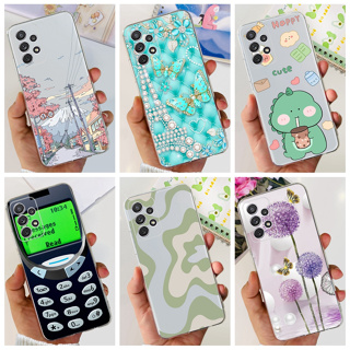 เคสโทรศัพท์มือถือแบบนิ่ม ใส ลายผีเสื้อ แดนดิไลออน หลากสี สําหรับ Samsung Galaxy A32 4G 5G A32 A 32 GalaxyA32 A325F A326B