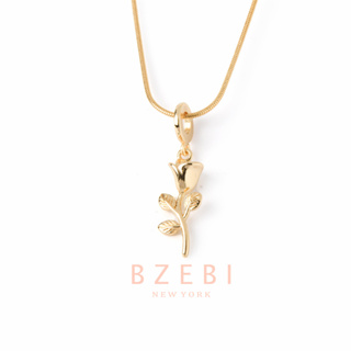 BZEBI สร้อยคอแฟชั่น สแตนเลส ทิวลิป ทองคํา ทอง เครื่องประดับ necklace ไม่ลอกไม่ดํา ผู้หญิง ปรับได้ สําหรับผู้หญิง 1179n