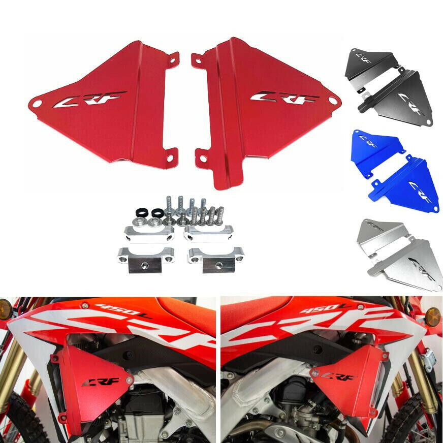 CRF LOGO รถจักรยานยนต์ด้านข้างการเชื่อมต่อหม้อน้ําวงเล็บอุปกรณ์ป้องกันสําหรับ HONDA CRF 450L 450RL 4