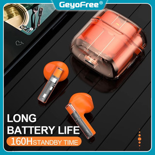 Geyofree 2023 ชุดหูฟังบลูทูธไร้สาย 5.3 HiFI แบบใส ลดเสียงรบกวน สําหรับเล่นกีฬา