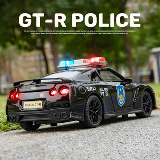 โมเดลรถยนต์ตํารวจ นิสสัน GTR สเกล 1:32 ของเล่น ของสะสม ของขวัญวันเกิด สําหรับเด็กผู้ชาย