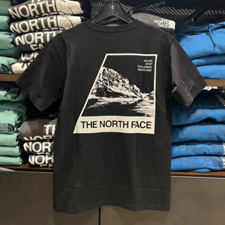 The NORTH FACE เสื้อยืดลําลอง แขนสั้น คอกลม พิมพ์ลาย สําหรับผู้ชาย RT112