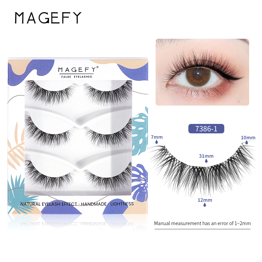 MAGEFY ขนตาปลอม 3d reusable ขนตาปลอมธรรมชาติบางและยาว  ขนมิงค์ แบบธรรมชาติ 3 คู่ false eyelashes