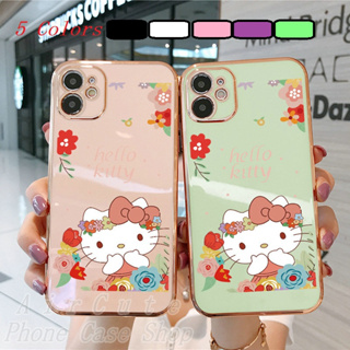 เคส OPPO Reno 8 8T 8Z 7 7Z 6 6Z 5 4 2F Reno8 Z T Reno8T Reno8Z Reno7 Reno7Z Reno6 Reno6Z Reno5 Reno4 Reno2 F Reno2F 4G 5G 2020 2021 2022 Plating Protect Camera Hello Kitty Soft Case