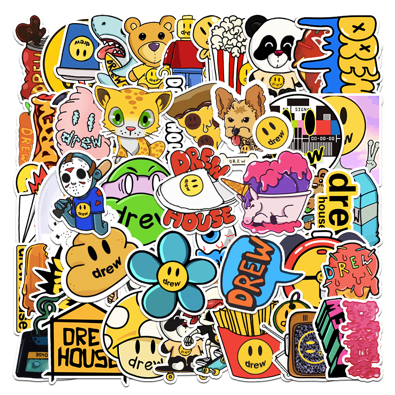 54 ชิ้นตลก Drew House สติ๊กเกอร์กันน้ํา DIY สําหรับโทรศัพท์แล็ปท็อปรถสติกเกอร์ Creative Home Decal