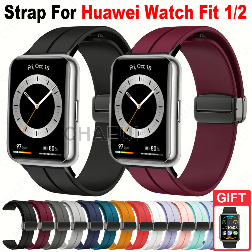 สายซิลิโคนเปลี่ยนสร้อยข้อมือสําหรับ Huawei Watch Fit 2 3 4 5 Pro / Huawei Watch Fit Special Edition