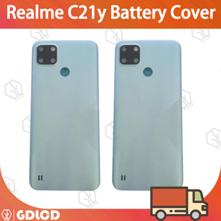 Oppo Realme C21y ฝาครอบแบตเตอรี่ ด้านหลัง เคสด้านหลัง พร้อมเลนส์กระจกกล้อง และปุ่มด้านข้าง