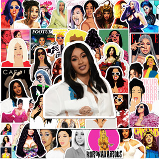 สติกเกอร์ กันน้ํา ลาย Rapper Cardi B DIY แบบสร้างสรรค์ สําหรับติดตกแต่งรถยนต์ จํานวน 50 ชิ้น