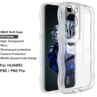 Imak Huawei P60 / P60 Pro เคส TPU นิ่ม ขอบหยัก ครอบคลุมเต็มรูปแบบ กล้อง เคสโทรศัพท์ กันกระแทก