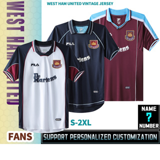 เสื้อกีฬาแขนสั้น ลายทีมชาติฟุตบอล West Ham United สไตล์วินเทจ ไซซ์ S - 2XL