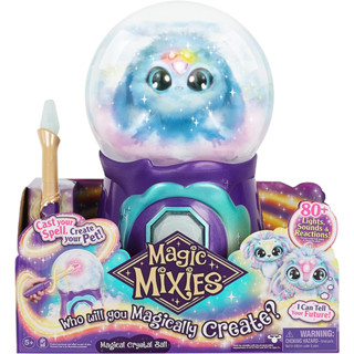 Magic Mixies Magical Misting Crystal Ball with Interactive 8 inch Blue Plush Toy and 80+ Sounds and Reactions Magic Mixies Magical Misting Crystal Ball พร้อมของเล่นตุ๊กตาสีฟ้า 8 นิ้ว แบบโต้ตอบและเสียงและปฏิกิริยา 80+