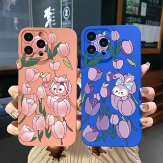 เคสโทรศัพท์มือถือ ขอบสี่เหลี่ยม ลายดอกทิวลิป Stellalou Linabell สําหรับ Xiaomi Redmi Note 12 4G Pro 5G 9S 9A 12C