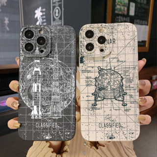 เคสป้องกันเครื่องยนต์ ขอบสี่เหลี่ยม ลาย NASA สําหรับ Xiaomi Redmi Note 12 4G Pro 5G 9S 9A 12C