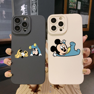 เคสโทรศัพท์มือถือ ขอบสี่เหลี่ยม ลายมิกกี้เมาส์นอน สําหรับ Xiaomi Redmi Note 12 4G Pro 5G 9S 9A 12C