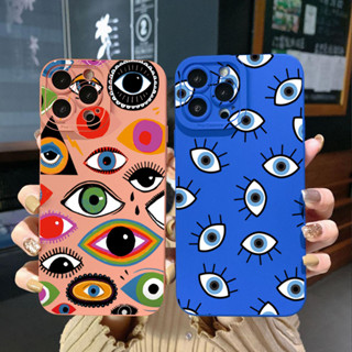 เคสโทรศัพท์มือถือ ขอบสี่เหลี่ยม ลายตาชั่วร้าย สําหรับ Xiaomi Redmi Note 12 4G Pro 5G 9S 9A 12C