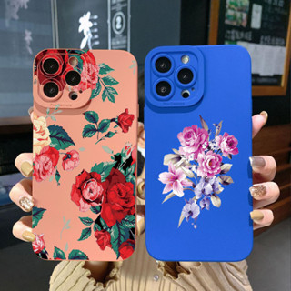 เคสโทรศัพท์มือถือ ขอบสี่เหลี่ยม ลายดอกกุหลาบ สําหรับ Xiaomi Redmi Note 12 12S 4G Pro 5G 9S 9A 12C