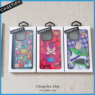 Casetify เคสโทรศัพท์มือถือ ลายหมีสตรอเบอร์รี่ แต่งกลิตเตอร์ สําหรับ iPhone 14ProMax 13Pro 13 11 12Promax 13Promax 11 12 13 14