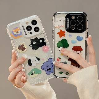 เคสโทรศัพท์มือถือ TPU นิ่ม กันตก แบบเต็มจอ ลายสุนัข สําหรับ iPhone 14Pro Max 14Pro 14 13promax 13pro 13 12Promax 12pro 12 11Promax 11