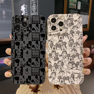 เคสโทรศัพท์มือถือ ขอบสี่เหลี่ยม ลายมิกกี้เมาส์ สําหรับ Xiaomi Redmi Note 12 4G Pro 5G 9S 9A 12C