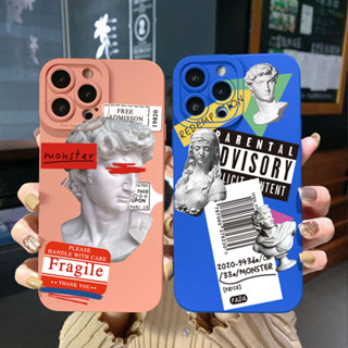 เคสโทรศัพท์มือถือ ขอบสี่เหลี่ยม ลายรูปปั้นเดวิด สําหรับ Xiaomi Redmi Note 12 4G Pro 5G 9S 9A 12C