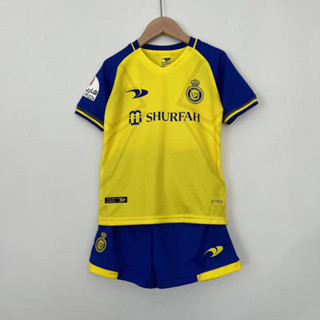 เสื้อกีฬาแขนสั้น ลายทีมชาติฟุตบอล Al-Nassr FC 23-24 ชุดเหย้า สําหรับเด็ก